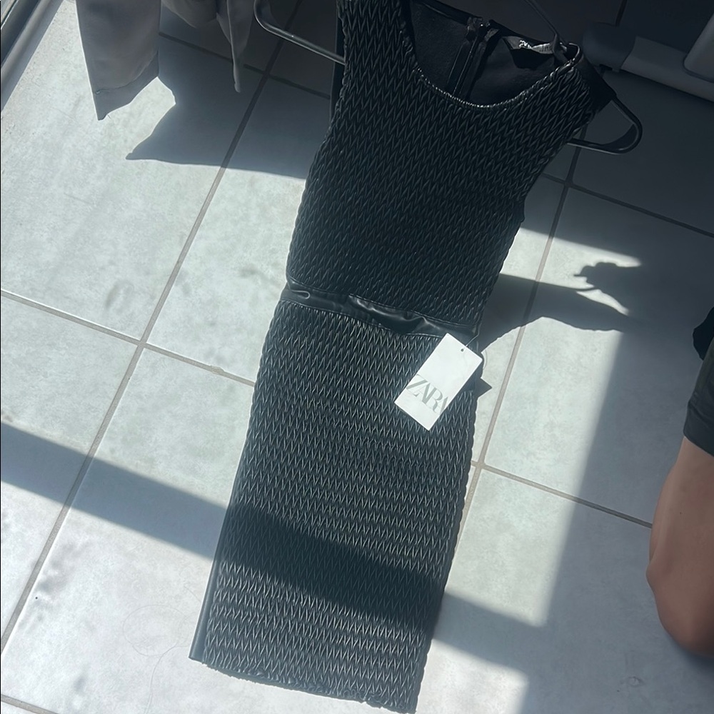 Zara Black Textured Mini Dress